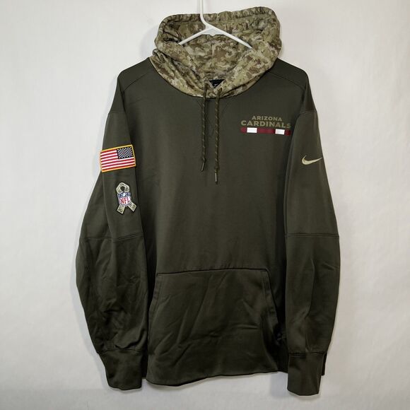Arizona Cardinals Nike Salute To Service Hoodie Sweatshirt Mens XL Green Camo - Picture 1 of 13
